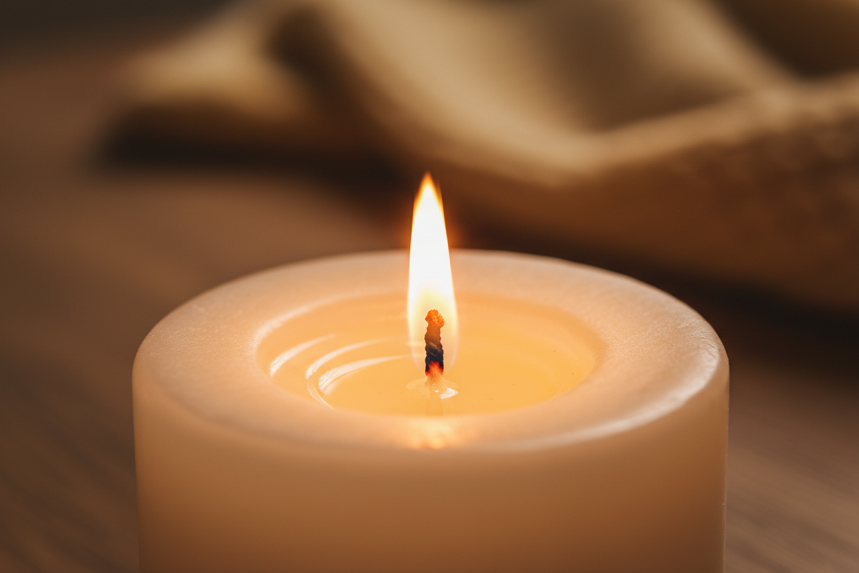 Bina’s bliss candle flickering 